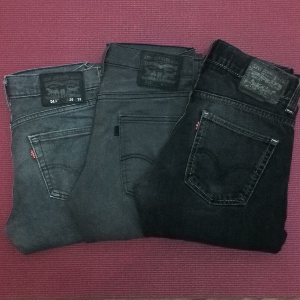 3 Men’s Levi 511 slim skinny jeans